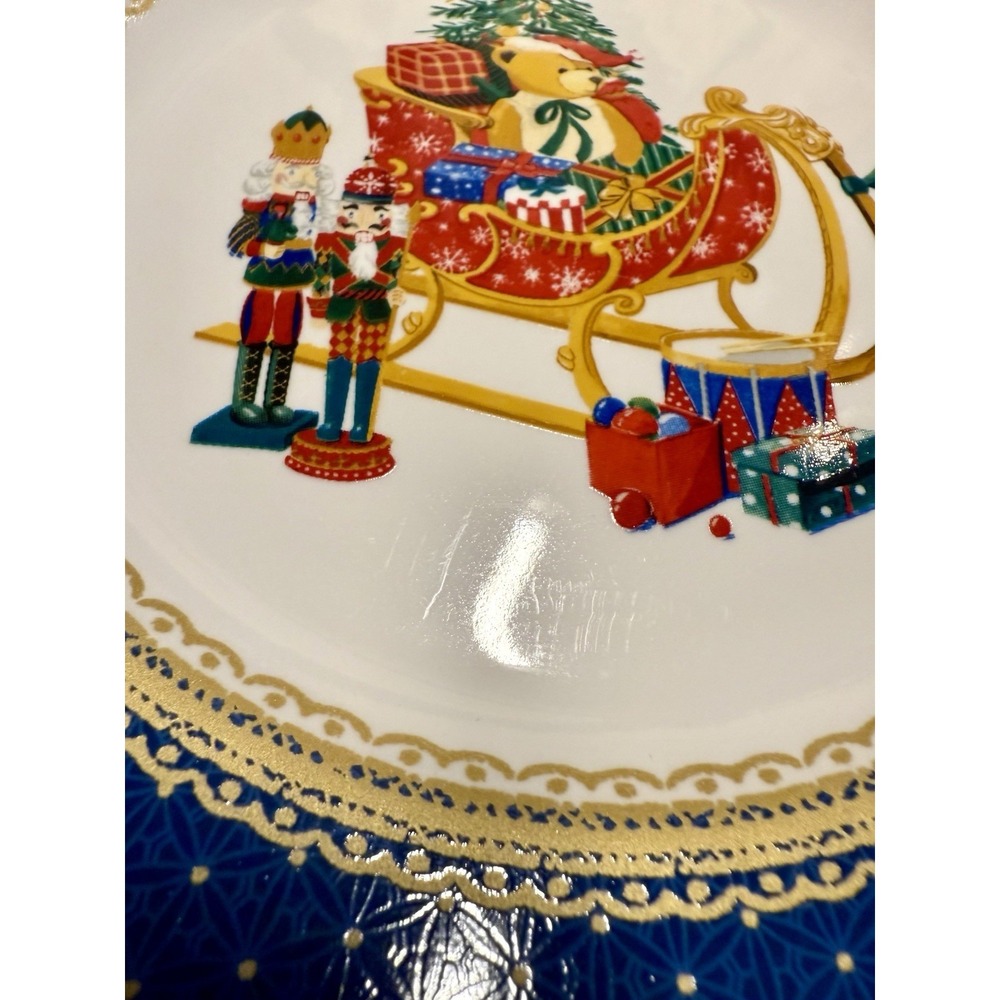 VTG Robert Stanley Home Collection Blue 2PC Christmas Nutcrackers Plates 8.8 in - Picture 6 of 12